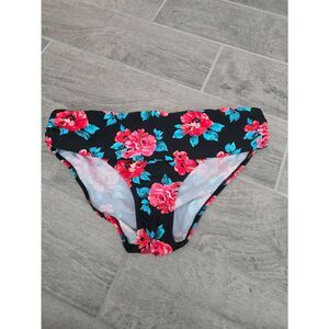 Women's Pour Moi Floral Swim Bottom Reef Foldover Brief Size 16 XL Black